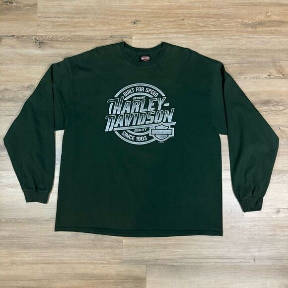 Harley Davidson 2XL Long Sleeve Bar & Shield Graphic Tee Black Oconomowoc WI - Picture 1 of 5
